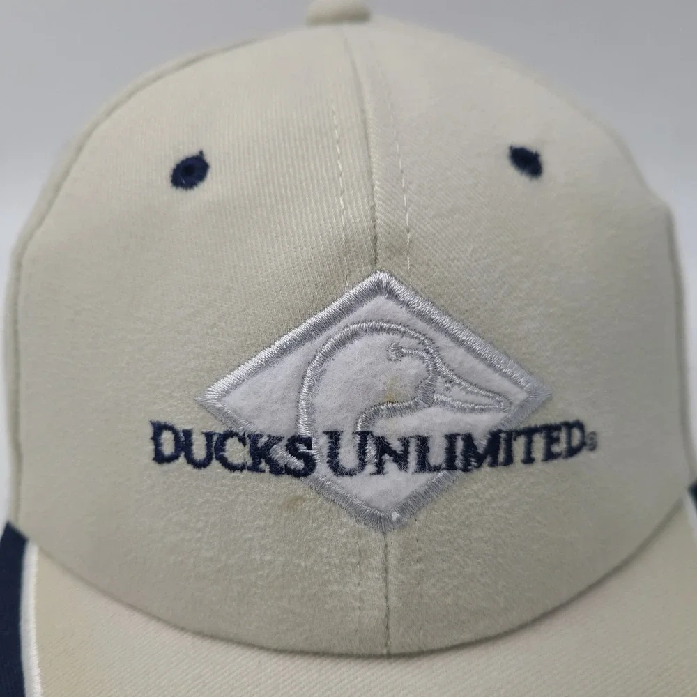 Ducks Unlimited Hat Strapback (Fits Small) Beige Blue Outdoors Hunt Casual‎ Men
